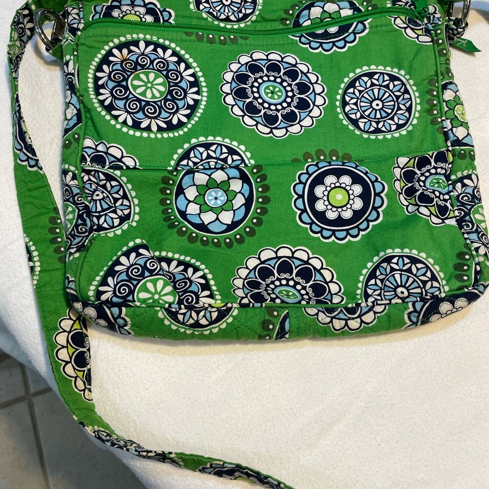 Vera Bradley Green and Blue Patterned Crossbody Bag - Picture 3 of 11